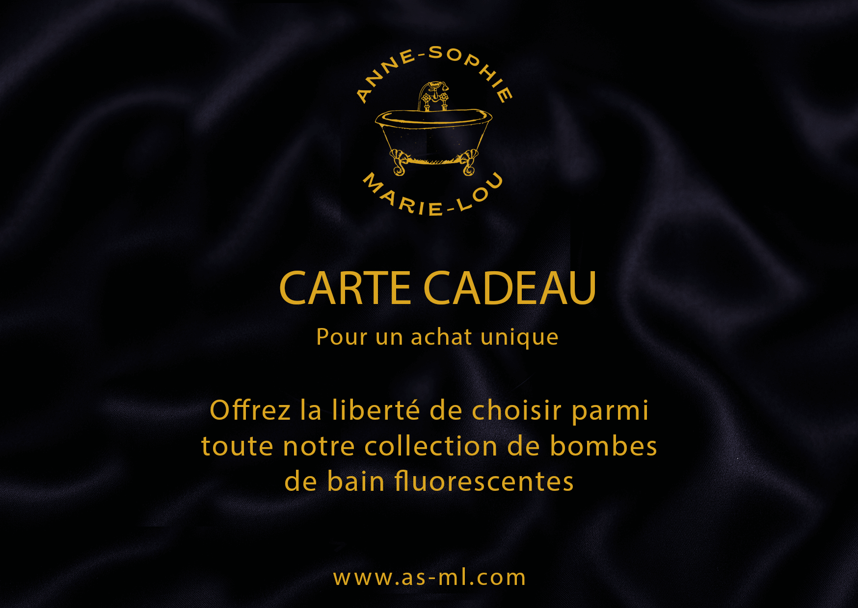 Carte cadeau bombes de bain fluorescentes LED.
